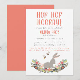 Hop Hooray Rabbit Geburtstagsparty Einladung