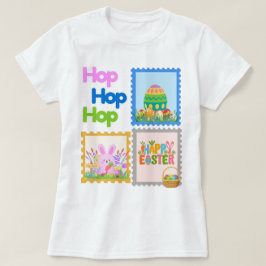Hop Hop Hop Cute Easter Collage T Shirt