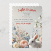 Hop in den Frühling: Eine Pastel Osterfeier Einladung (Vorne/Hinten)