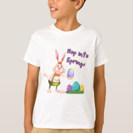 Hop in Frühling Ostern Bunny & Colorful Eggs T-Shirt