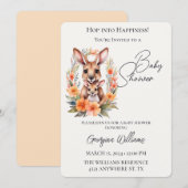 Hop in Happiness Niedlich Kangaroo Babydusche Einladung (Vorne/Hinten)