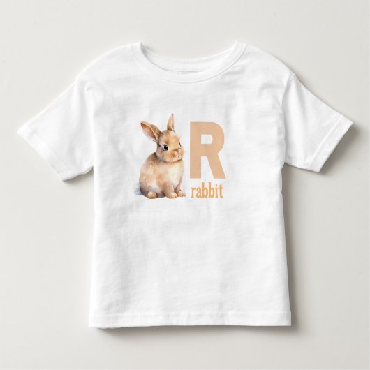 Hop in Learning: Adorable Alphabet Rabbit Kleinkind T-shirt (Vorderseite)