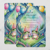 Hop On Over Birthday Party Einladung (Vorne/Hinten)