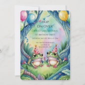 Hop On Over Birthday Party Einladung (Vorderseite)