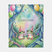 Hop On Over Birthday Party Gift Fleecedecke (Vorderseite)