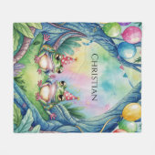 Hop On Over Birthday Party Gift Fleecedecke (Vorderseite (Horizontal))