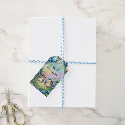 Hop On Over Birthday Party Thank You Geschenkanhänger (Mit Garn)