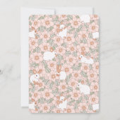 Hop on Over Bunny Boho Floral Girl Baby Shower Einladung (Rückseite)