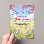 Hop on Over Easter Floral  Bunny Spring Brunch Acryleinladungen (Insitu (Handheld))