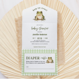 Hop On Over Frog Baby Shower All In One Einladung