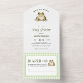 Hop On Over Frog Baby Shower All In One Einladung (Innen Boden)