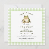Hop On Over Frog Baby Shower Square Einladung (Vorderseite)