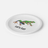 Hop On Over Frog Birthday Pappteller (Schrägansicht)