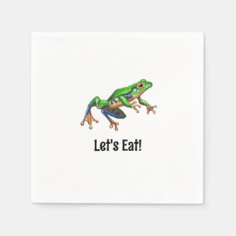 Hop On Over Frog Birthday Serviette