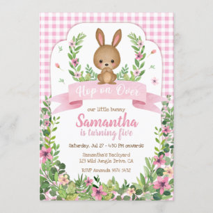 Hop on Over Niedlich Bunny Geburtstag Einladung