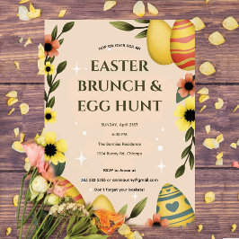 Hop on Over Oaster Brunch Egg Hunt Bunny Niedlich Einladung
