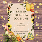 Hop on Over Oaster Brunch Egg Hunt Bunny Niedlich Einladung