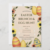 Hop on Over Oaster Brunch Egg Hunt Bunny Niedlich Einladung (Vorderseite)