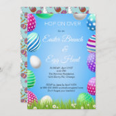 Hop on Over Oaster Brunch Egg Hunt Bunny Niedlich Einladung (Vorne/Hinten)