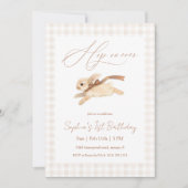 Hop on Over Running Bunny Birthday Einladung (Vorderseite)