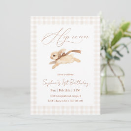 Hop on Over Running Bunny Birthday Einladung