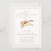 Hop on Over Running Bunny Birthday Einladung (Vorne/Hinten)