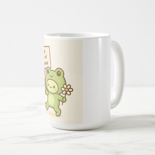 HOP Out of Control Frog Cute Whimsical Life Kaffeetasse (VorderseiteRechts)