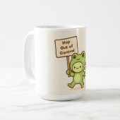 HOP Out of Control Frog Cute Whimsical Life Kaffeetasse (Vorderseite Links)