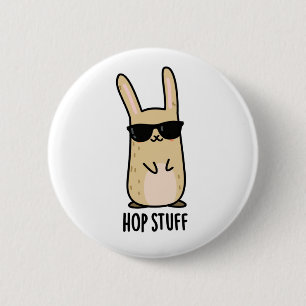 Hop Sachen Lustiger Hase Kaninchen Wortspiel Button