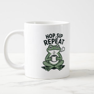 Hop Sip Wiederholen Lustiges Frosch-Kaffeedesign Jumbo-Tasse