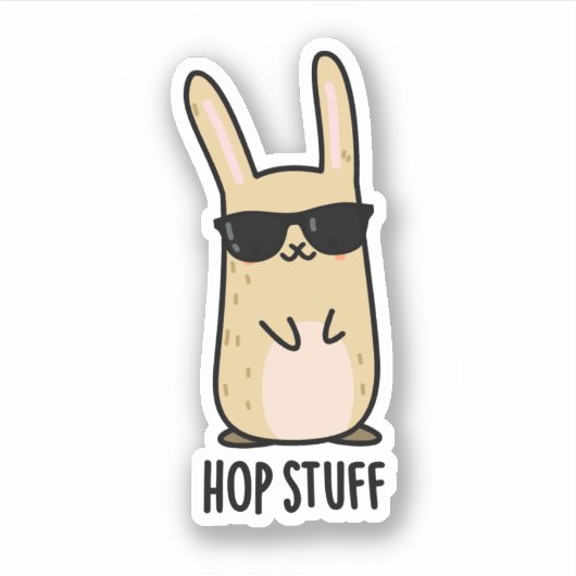 Hop Stuff Funny Bunny Rabbit Pub Aufkleber (Vorderseite)