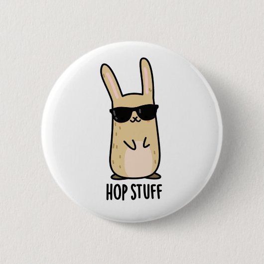 Hop Stuff Funny Bunny Rabbit Pub Button (Vorderseite)