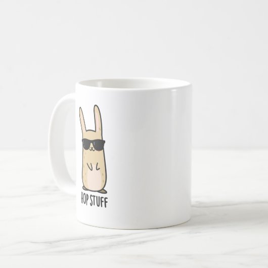 Hop Stuff Funny Bunny Rabbit Pub Kaffeetasse (Vorderseite Links)