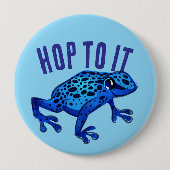 Hop to it Blue Frog Button (Vorderseite)