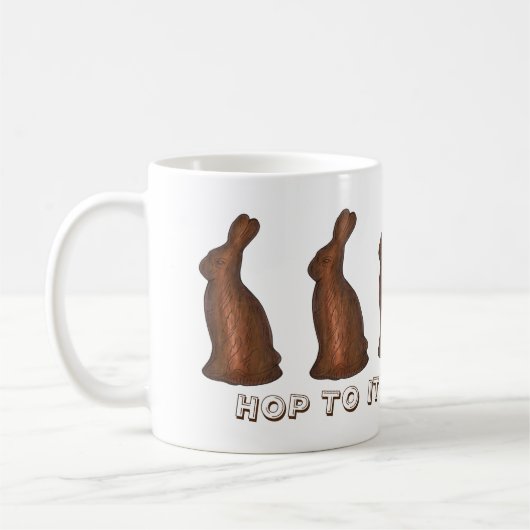 Hop to it Chocolate Bunny Rabbit Ostercreme Kaffeetasse (Links)