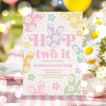 Hop Two It Bunny 2. Geburtstag Pastel Daisy Floral