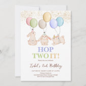 Hop Two It Oster 2. Geburtstag Einladung (Vorderseite)