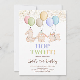 Hop Two It Oster 2. Geburtstag Einladung