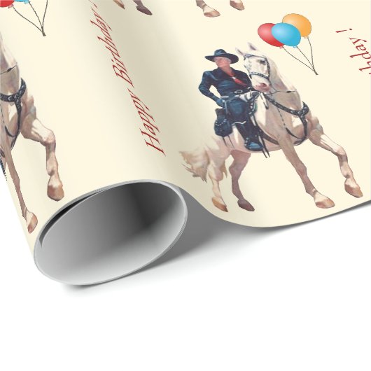 Hopalong Cassidy Geschenkpapier (Rolleneckpunkt)