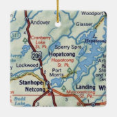 Hopatcong NJ 50's Map Keramikornament (Rückseite)