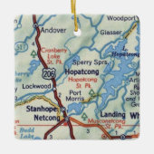 Hopatcong NJ 50's Map Keramikornament (Vorderseite)