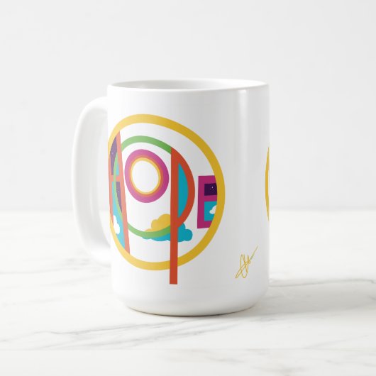 Hope Abstrakt Modern Art Smilelines Tasse (Vorderseite Links)