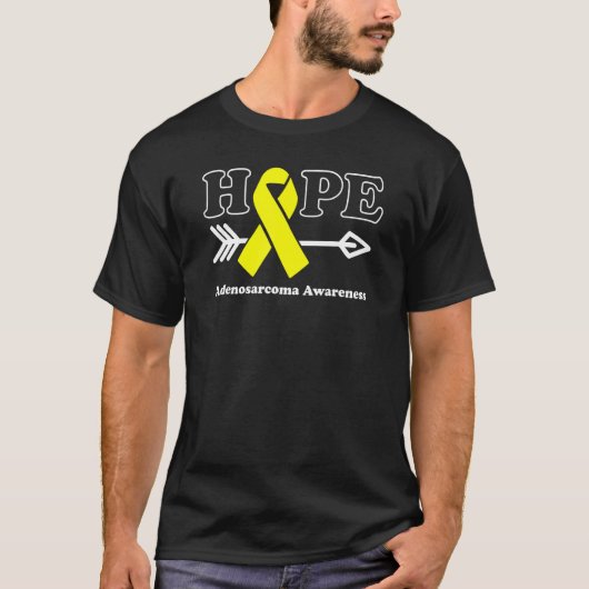 Hope Adenosarcoma Awareness Yellow Ribbon T-Shirt (Vorderseite)