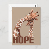 Hope Adorable Mama und Baby Giraffe Postkarte (Vorne/Hinten)
