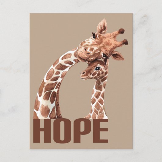 Hope Adorable Mama und Baby Giraffe Postkarte (Vorderseite)