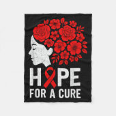 Hope Aids Butterfly Red Ribbon Hiv Aids Awareness  Fleecedecke (Vorderseite)