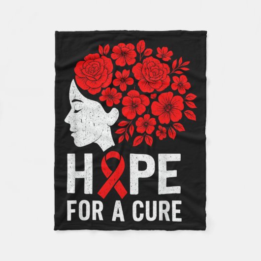 Hope Aids Butterfly Red Ribbon Hiv Aids Awareness Fleecedecke (Vorderseite)