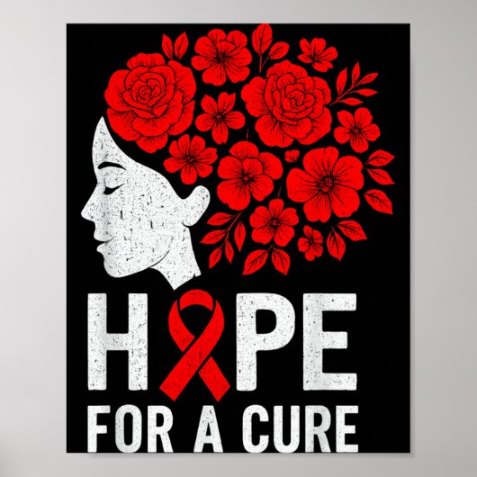 Hope Aids Butterfly Red Ribbon Hiv Aids Awareness  Poster (Vorne)