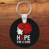 Hope Aids Butterfly Red Ribbon Hiv Aids Awareness  Schlüsselanhänger (Vorderseite)