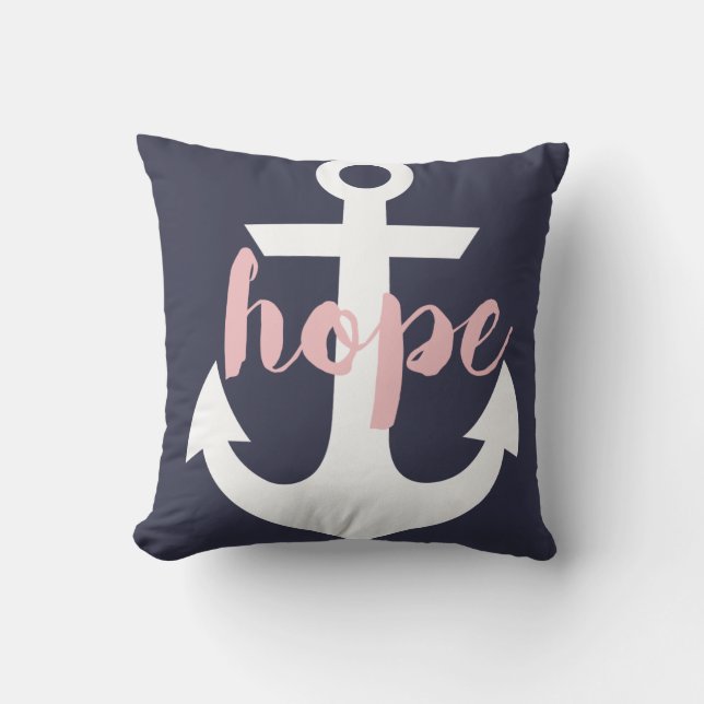 Hope Anchor Pillow - Navy Kissen (Vorderseite)